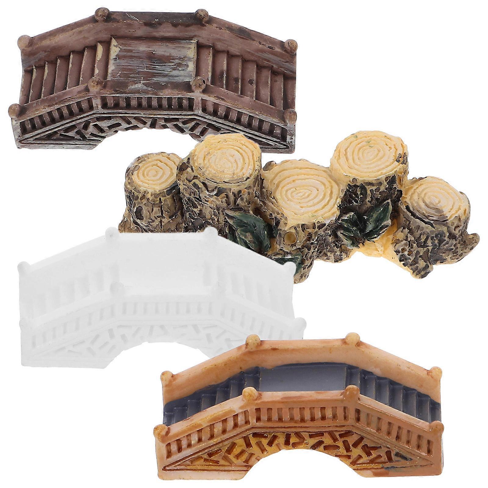 Miniature PVC Arch Bridge Decor for Garden and Dollhouse Scenes in Assorted Colors, 4 Pieces