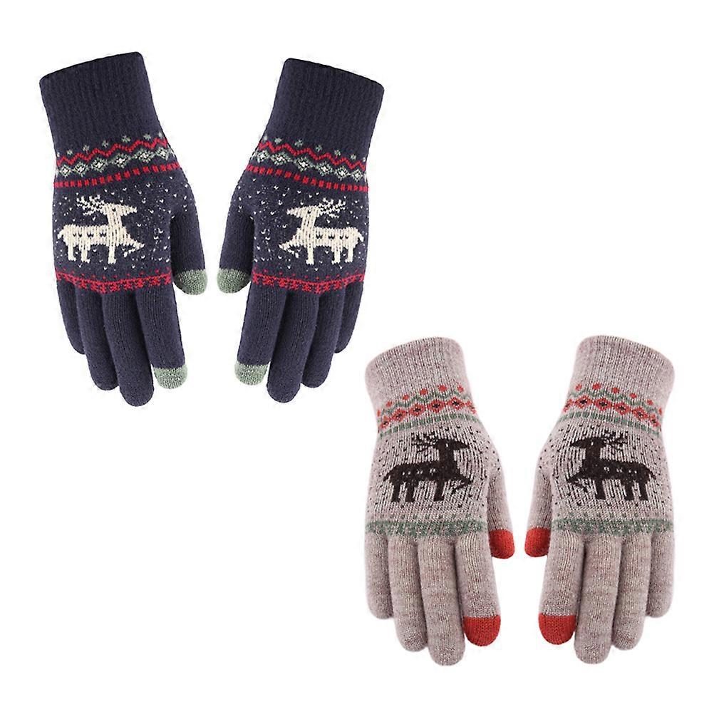 Unisex Touchscreen Compatible Mittens For Winter Sports 21.5x10cm 2 Pairs Of Lightweight Gloves