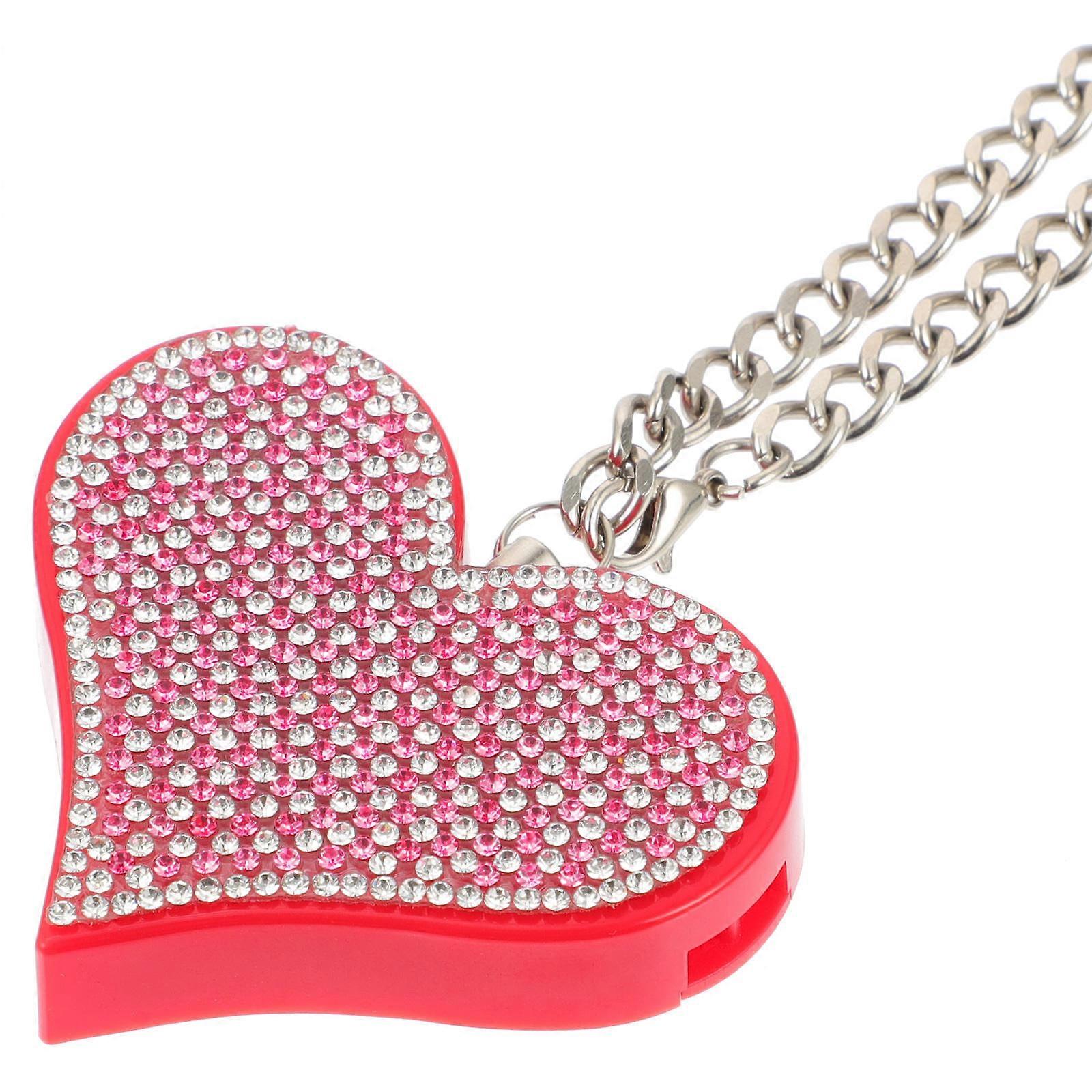 Portable Heart Shape Alarm Key Chain for Women with Loud Siren Sound Red ABS