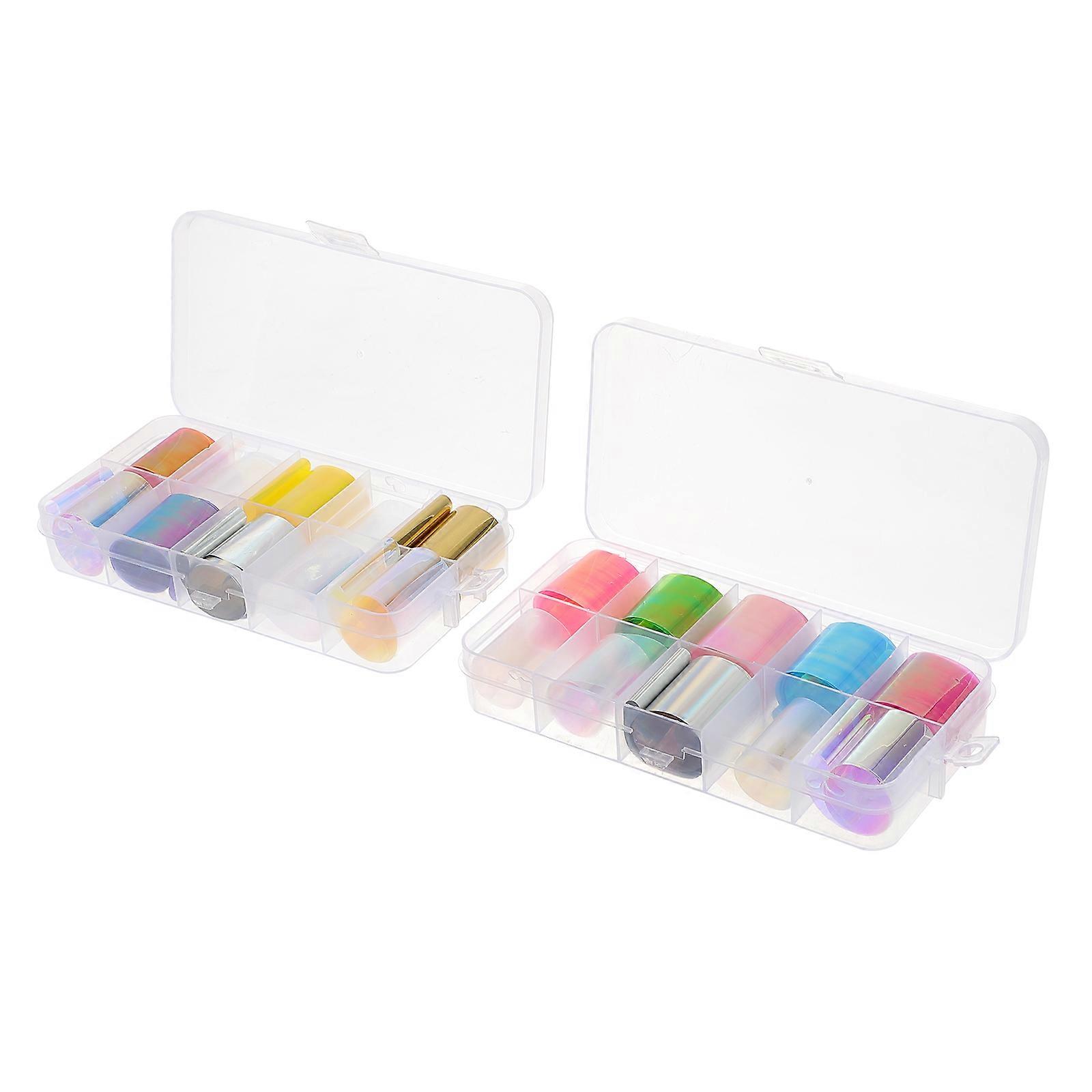 Assorted Color Nail Stickers For Girls Salon Use Shiny Style Nail Decoration 2 Set