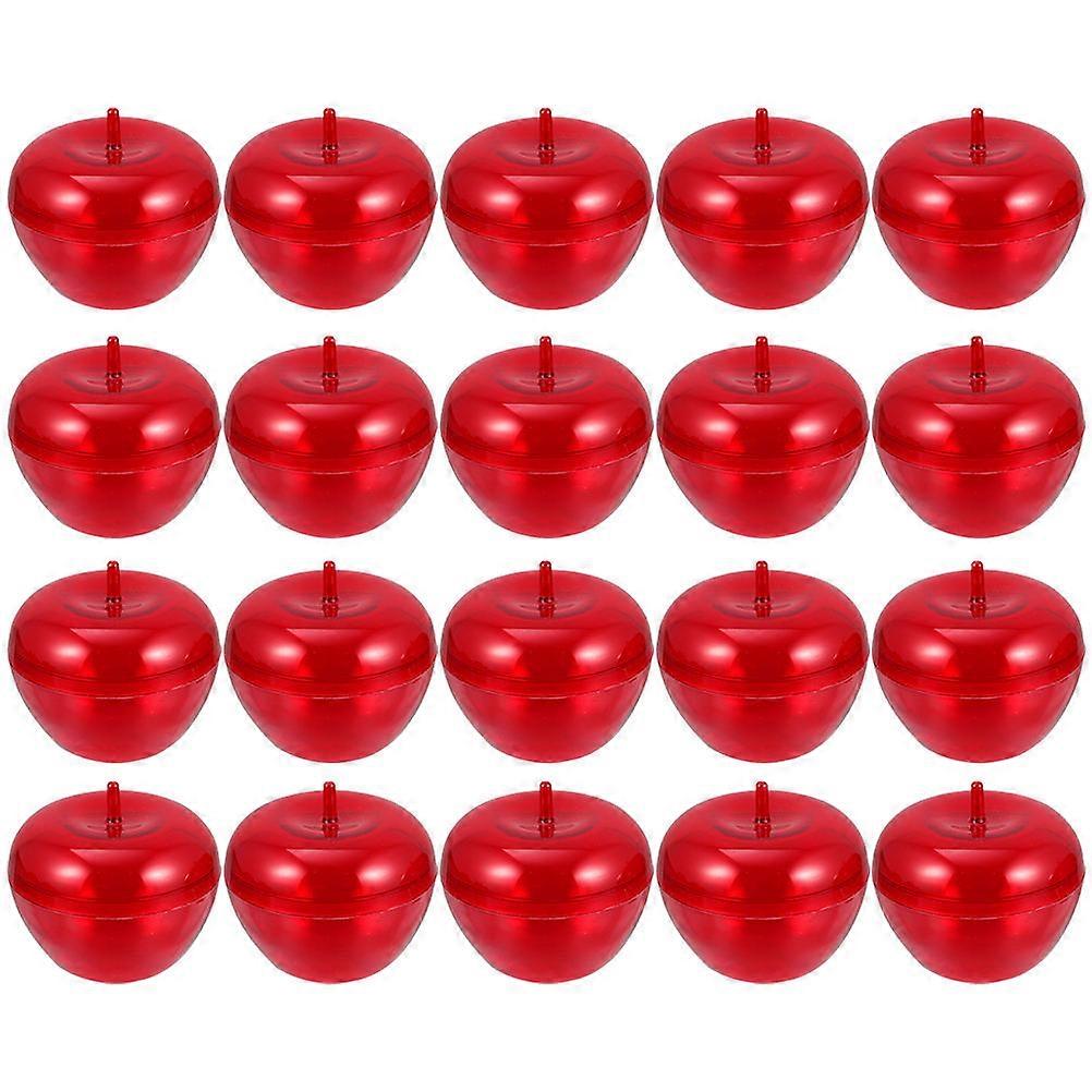 Red Plastic Apple Containers with Lids for Hair Salon Use Creative Apple Shaped Design 24pcs