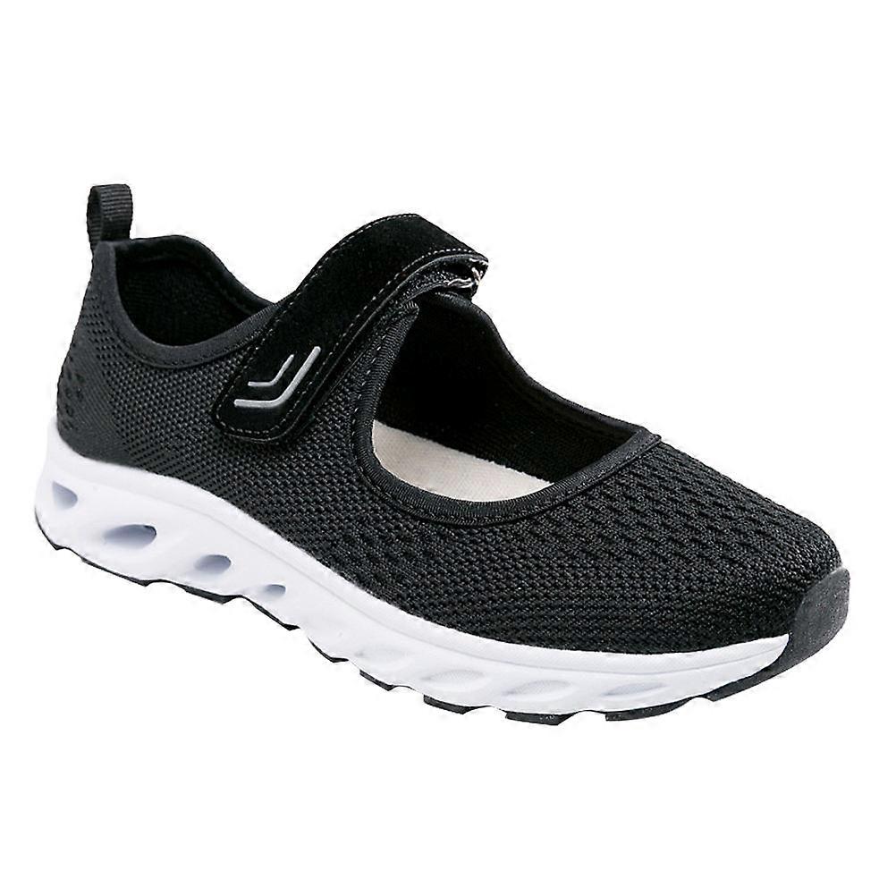 Comfortable Black Casual Shoes For Elderly Mothers Optimal For Traveling Dry And 1 Pair