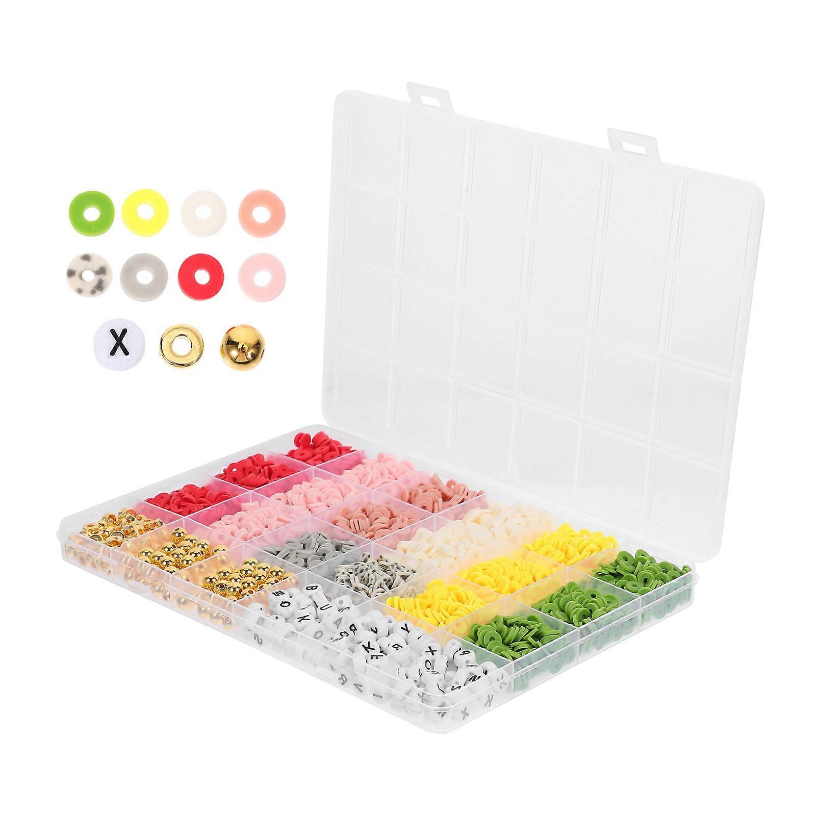 1 Box Polymer Clay Beads DIY Colorful Spacer Beads Necklace Bracelet Making Loose Beads Set