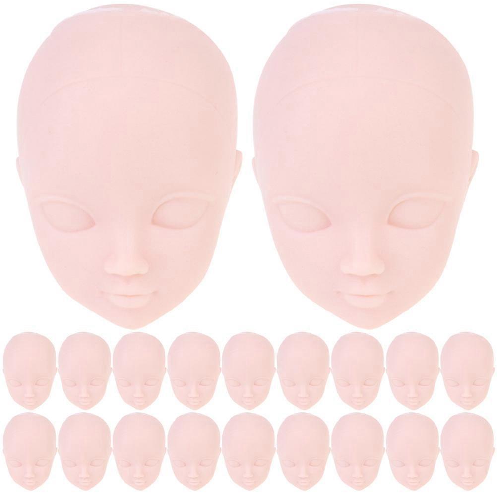 DIY Plastic Doll Heads for Craft Projects and Makeup Practice Beige Color 20 Pieces