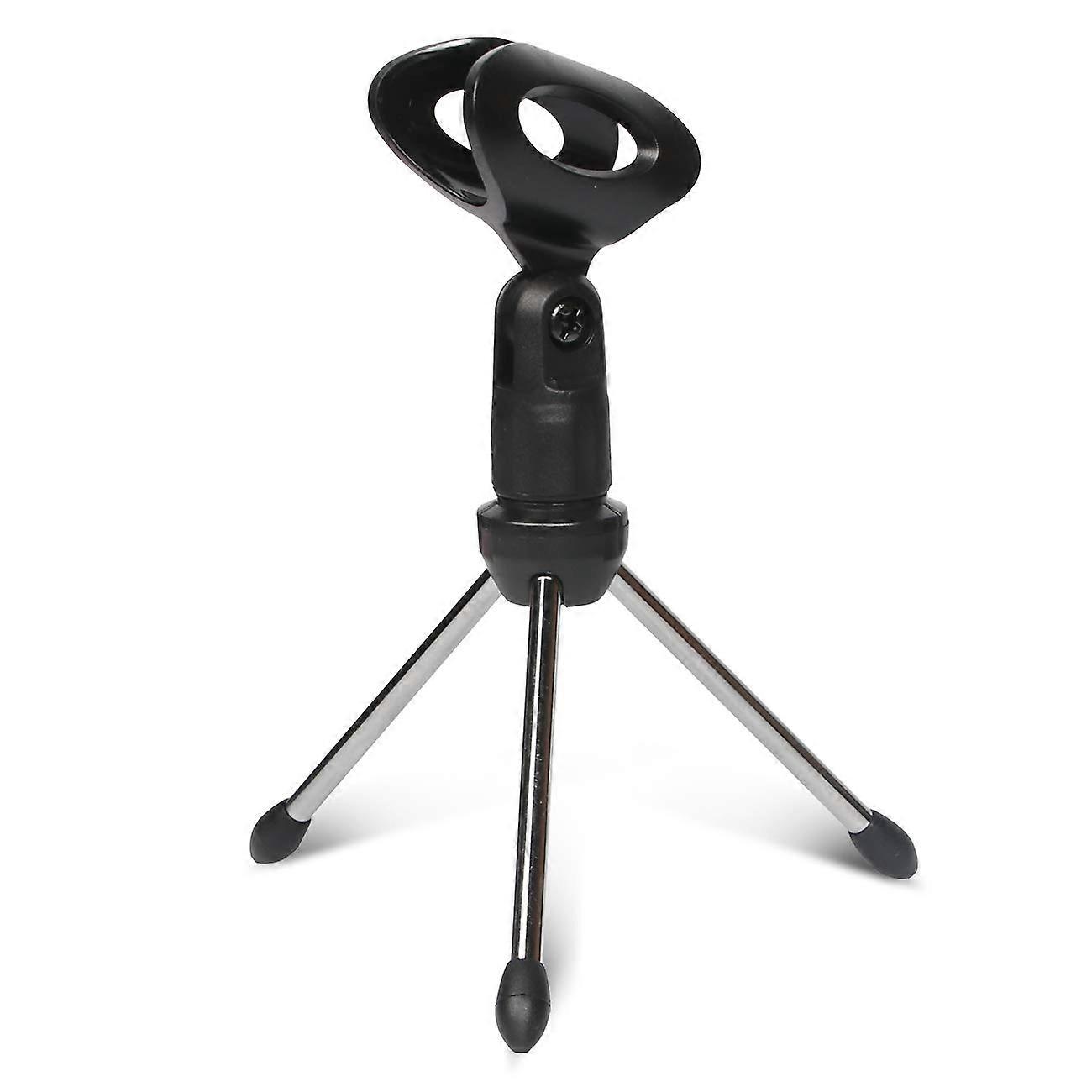 Microphone Stand Tripod Zinc Alloy Adjustable Desktop Mic Holder for Streaming and Recording, Lightweight, Compact Design