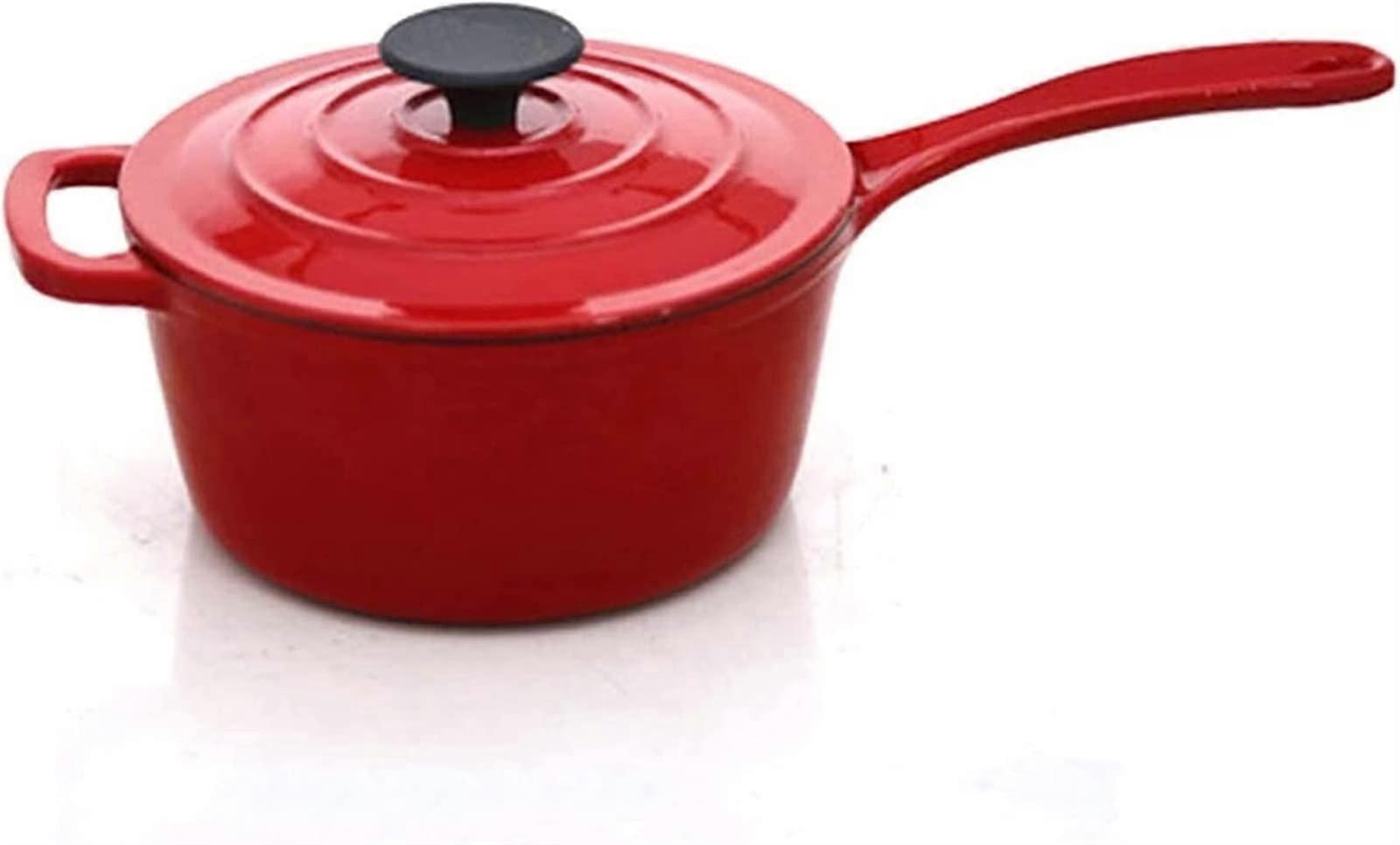 Wok, Cast Iron Enamel Milk Pot, Enamel Stew Pot, Household Soup Pot, Frying Pan, Auxiliary Dining Pot, OneHand Small Pot