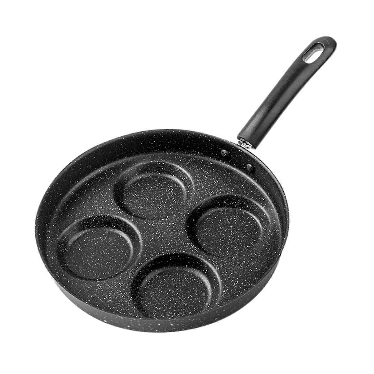 Non-Stick Four-Hole Omelette Pan - Iron Material with Heat Insulated Handle for Healthy Cooking