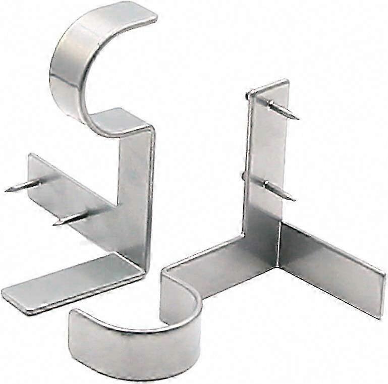 2 Pack No Drill Curtain Rod Brackets for Hanging Window Frame - Silver