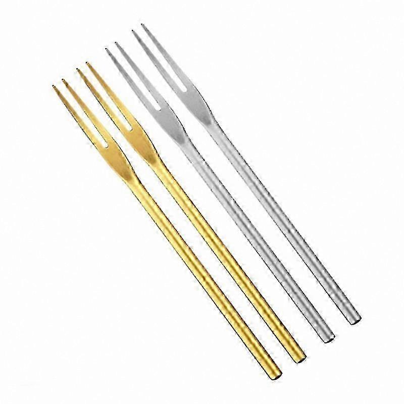 Long Handle Stainless Steel Fork for Coffee, Dessert, and Fruit Mixing
