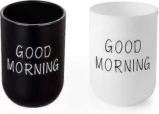 2-Pack Plastic Bathroom Tumblers for Toothbrushes, Suitable for All Ages