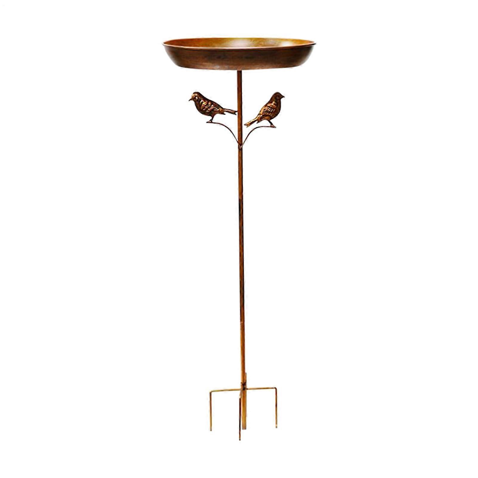 Bird Bath for Outside - Vintage Freestanding Metal Birdbaths and Feeders, Rust-Resistant, 32-Inch Tall for Garden and Lawn