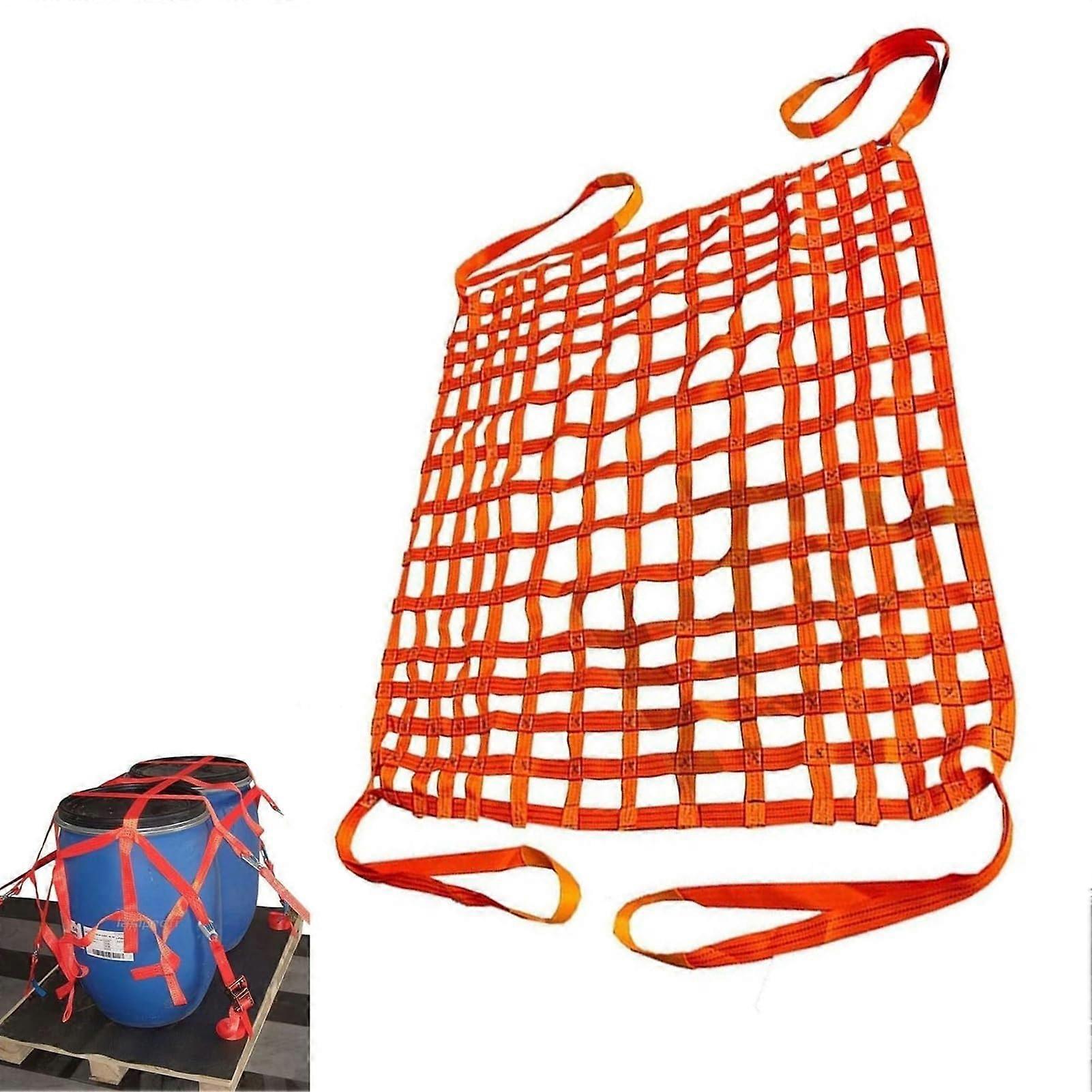 Flat Nylon Sling Hoisting Net Safety Lifting Straps Tear-Resistant Cargo Net For Motorbike Load 0.3-3.5 Ton Size 4 X