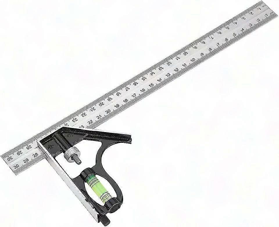 Stainless Steel Combination Square 12" 300mm Adjustable Angle Ruler Measuring Tool