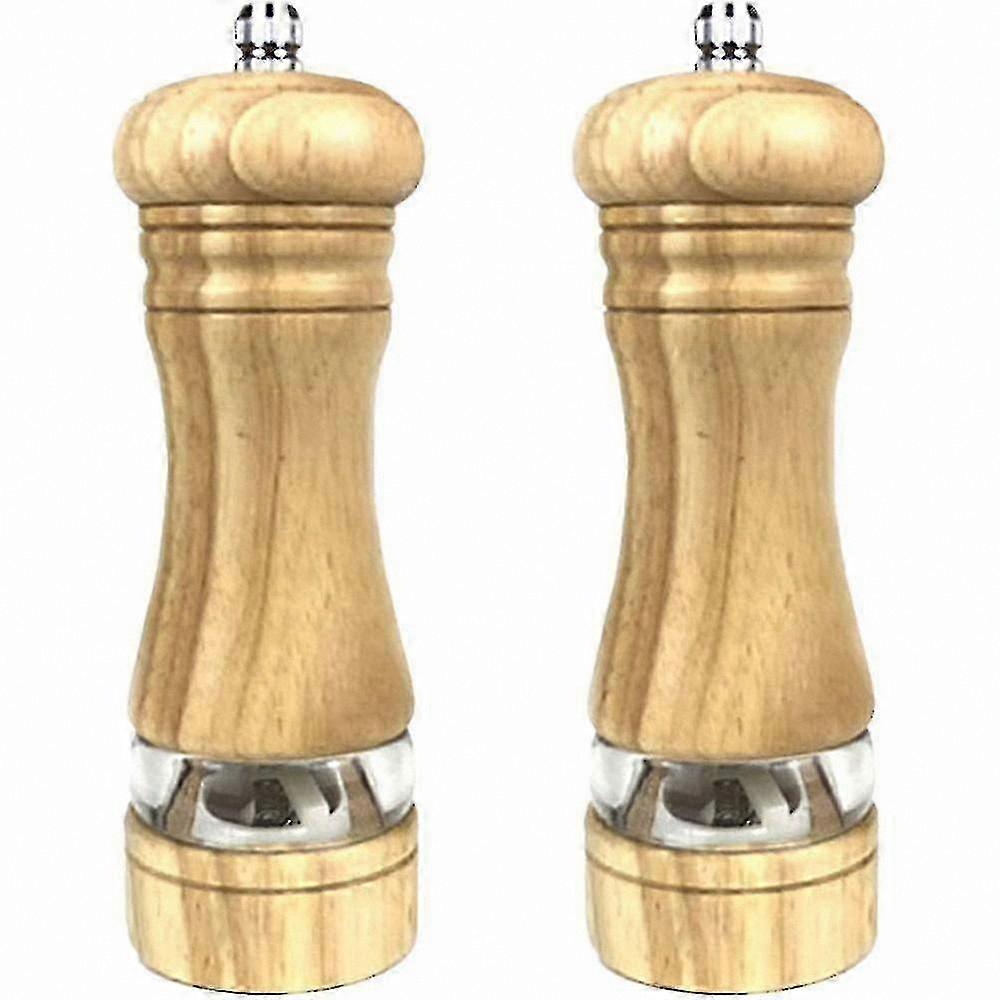 Wooden Salt and Pepper Grinder Set with Solid Construction