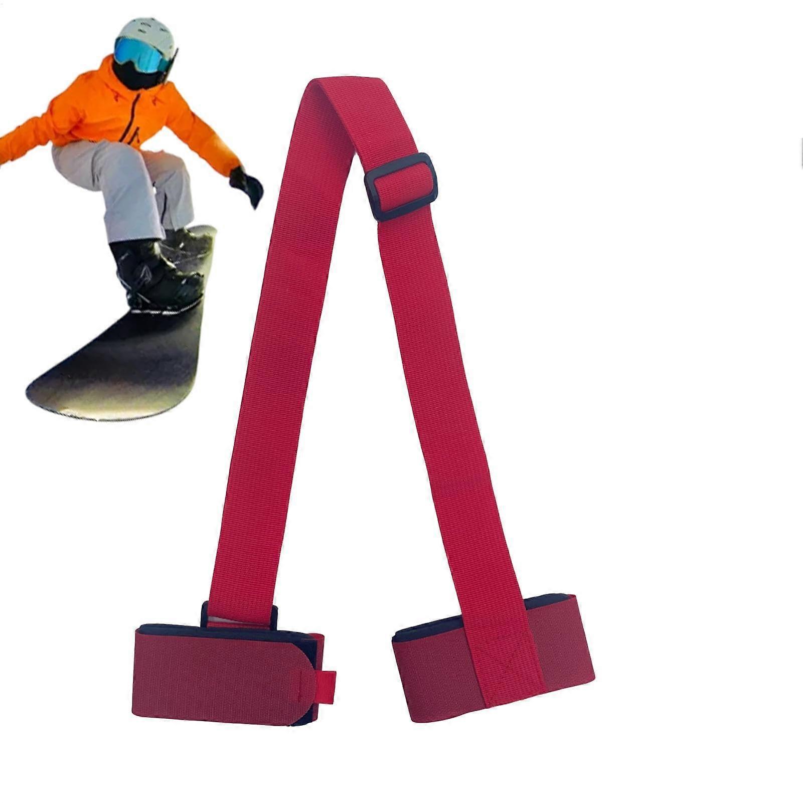 Unique Ski Carrier Strap - Heavy Duty Adjustable Ski and Snowboard Tie Down Straps for Car Roofs, Eco-Friendly Red Design