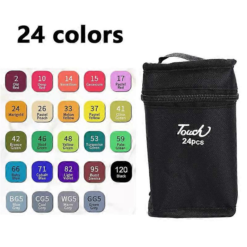 24-80 Colors Double Headed Oily Art Marker Pen Set for Draw Sketching Oily Tip Based Markers