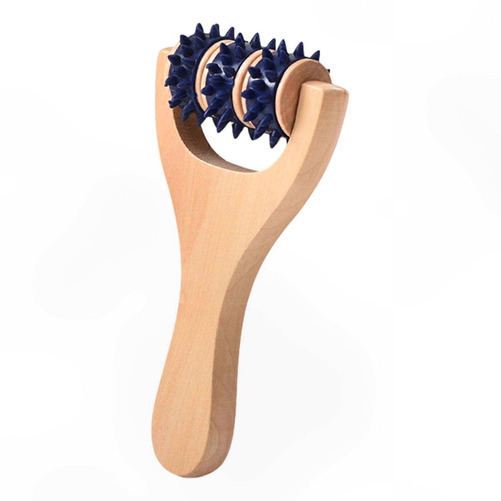 Portable Wooden Muscle Roller for Deep Tissue Massage and Body Recovery Tool Athletic Use Handheld Design for Professionals