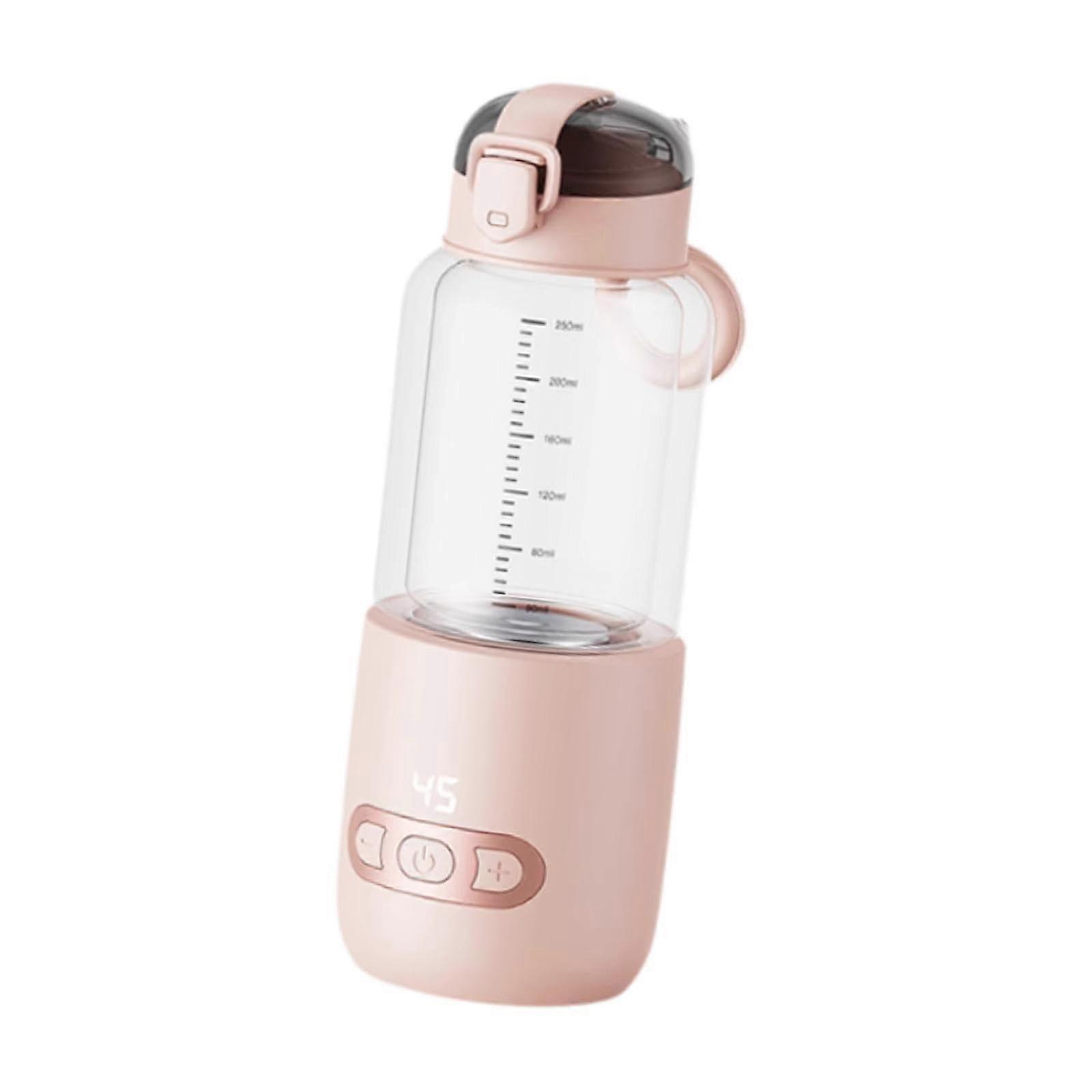 Portable Bottle Warmer,Rechargeable Temperature Control,Milk Warmer for Baby,Bottle Travel Outdoors Daily Use Picnic, pink 250ml
