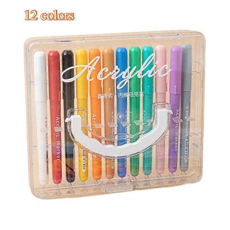 Soft Brush Acrylic Paint Markers Set, Vibrant Colors
