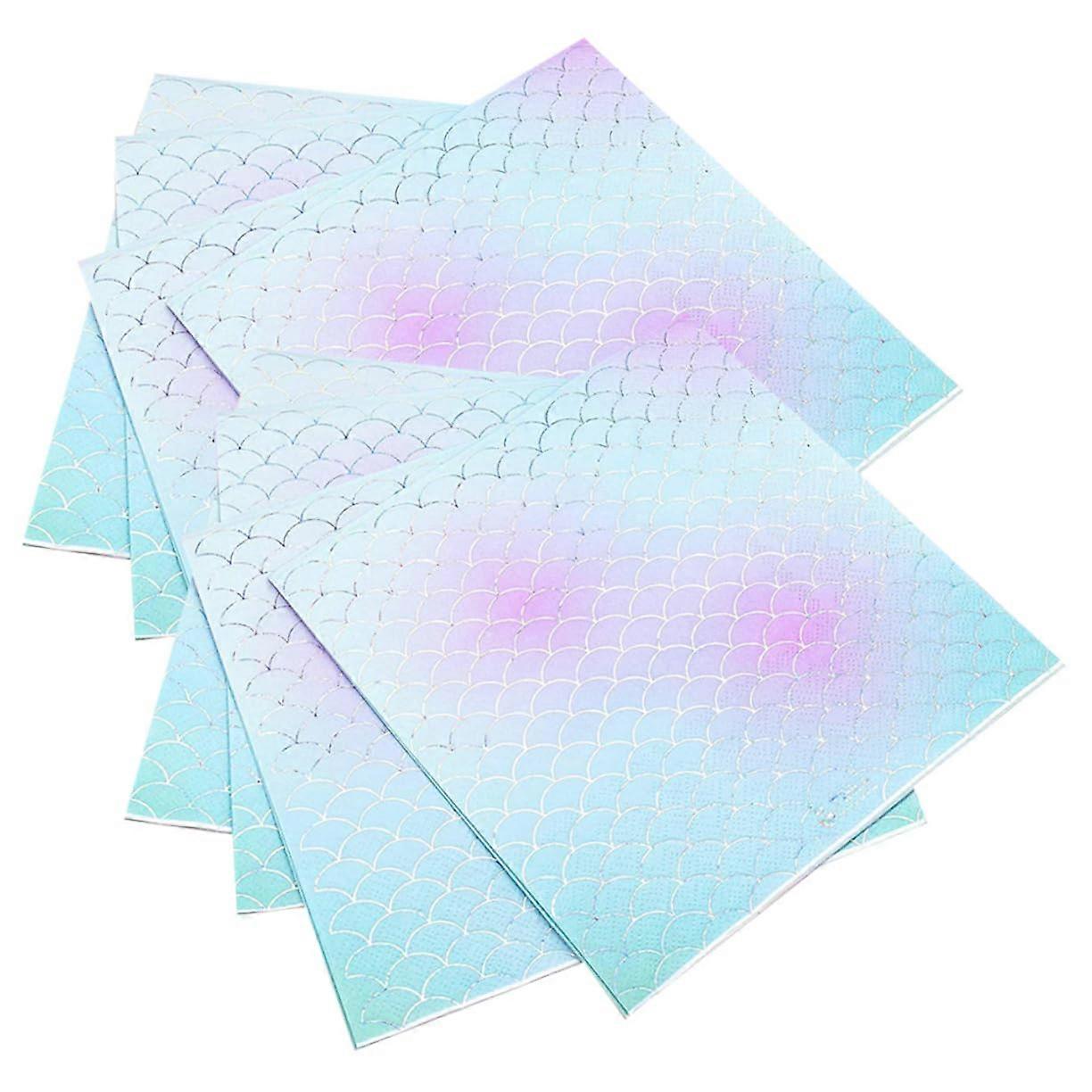 48 Sheets Mermaid Disposable Decorative Napkins Party Napkins for Summer Events