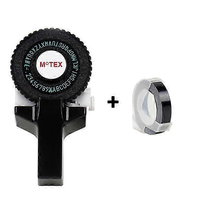 MoTex E101 Mini Embossing Label Printer with 3D Tape Maker in Black, Pink, and Yellow Options