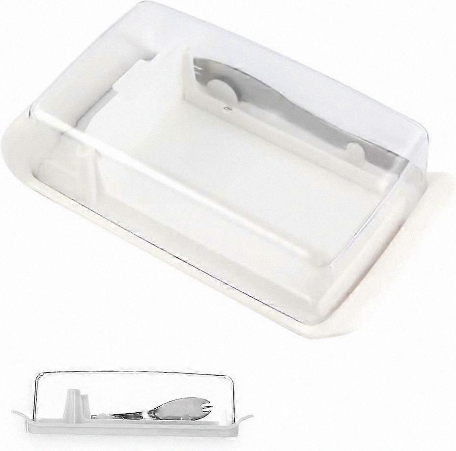 White Butter Cutter Box and Cheese Storage Container Dish