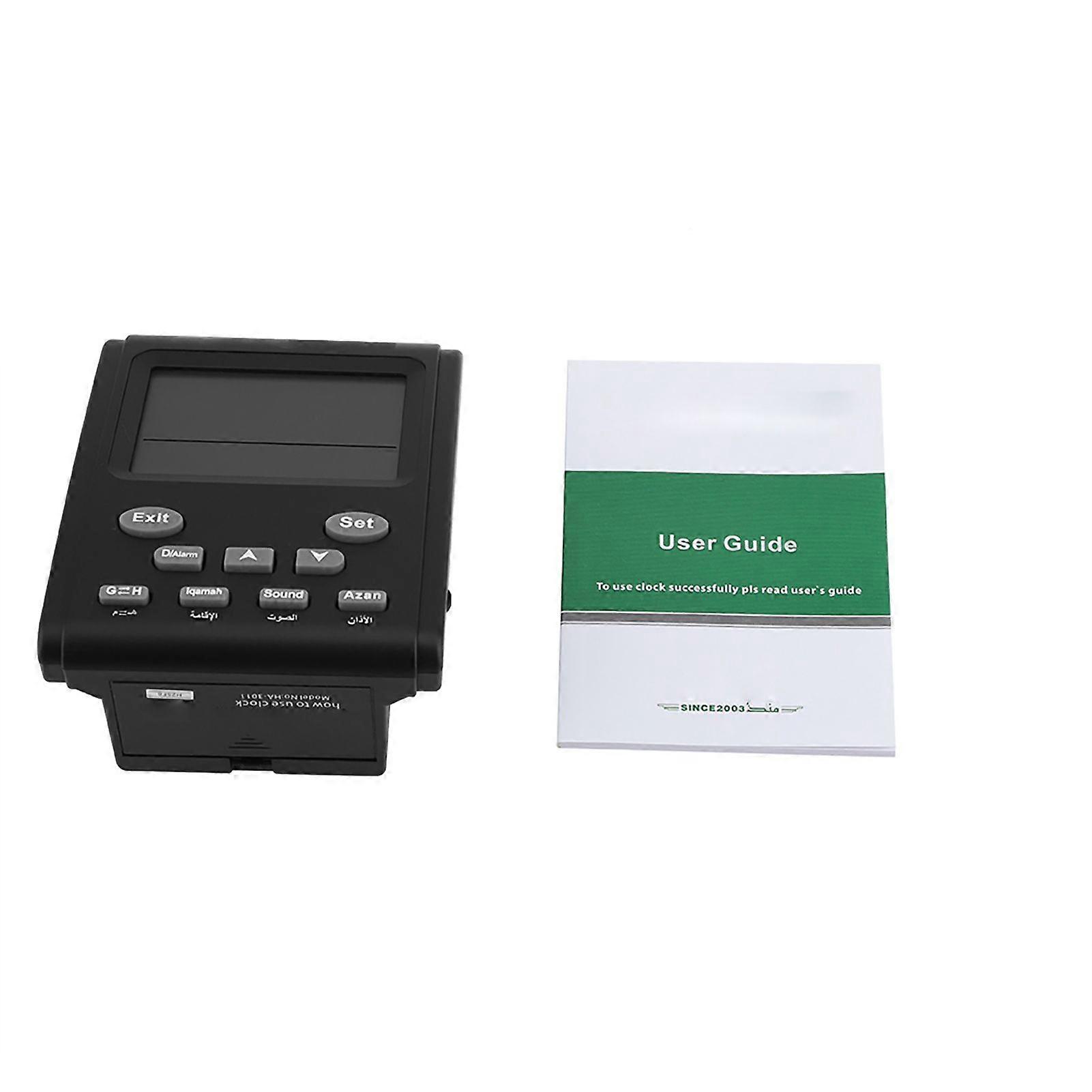 Multi functional Digital Alarm Clock Automatic Islamic Muslim Prayer Table Desk Clock Black