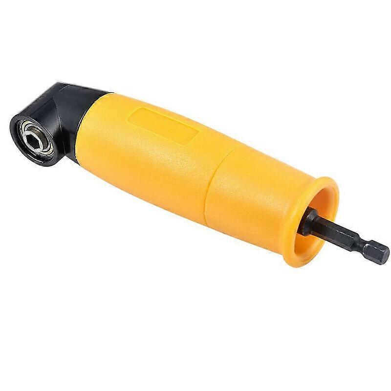 Right Angle Drill, 105 Degree Right Angle Driver Angle Extension Electric Screwdriver Drill 1/4" Hex Socket Screwdriver Holder Adapter,Yellow,One P