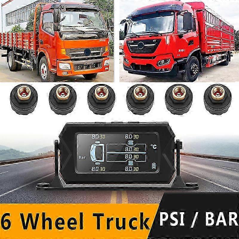 Car Wireless Tire pressure monitor 6 External TPMS Sensor 15bar Tem...