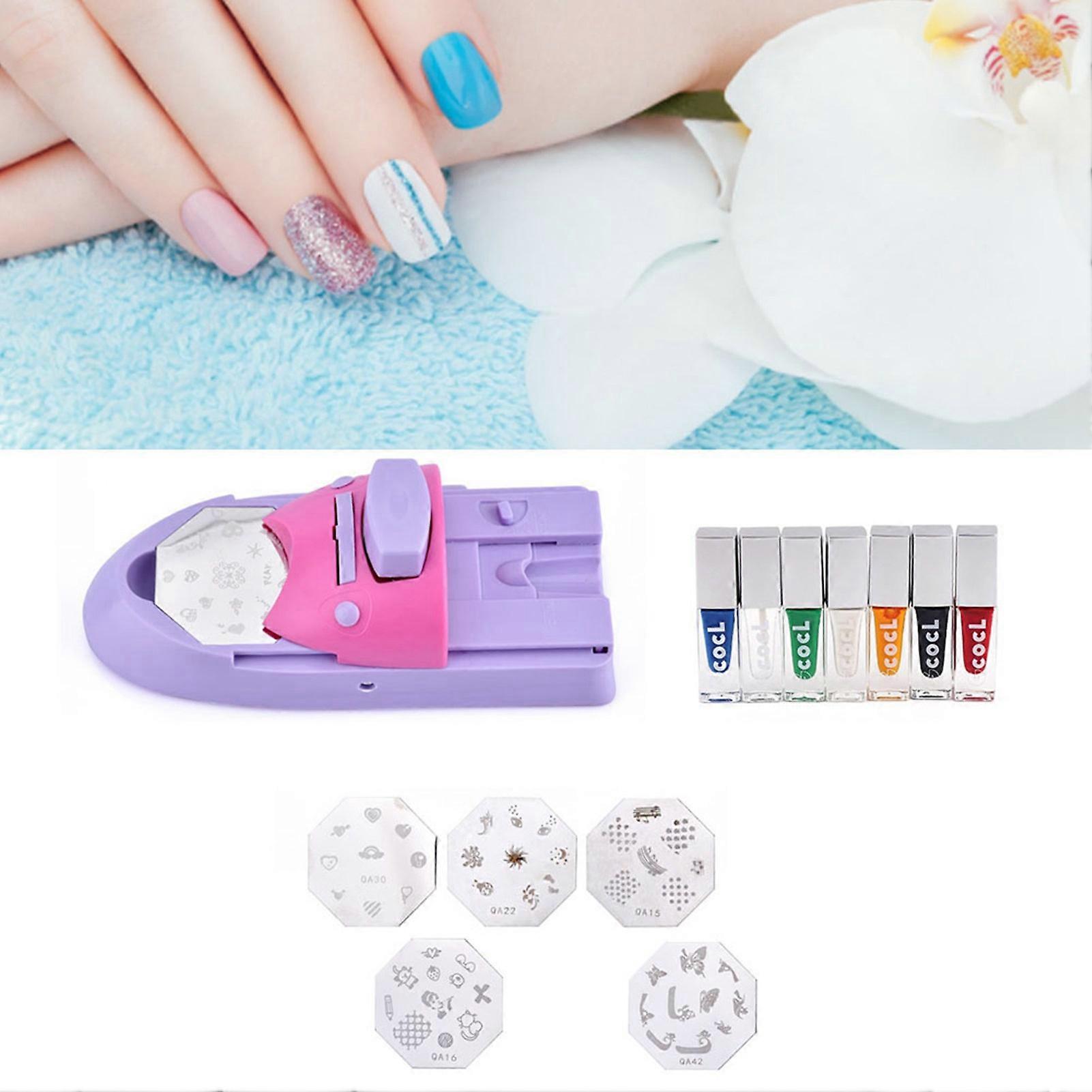 Portable Nail Art Printing Machine Fast Coloring DIY with Ink