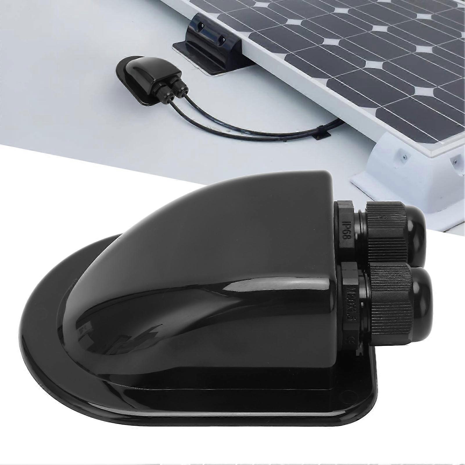 Solar Gland Double Cable Entry IP68 Waterproof ABS Black Housing