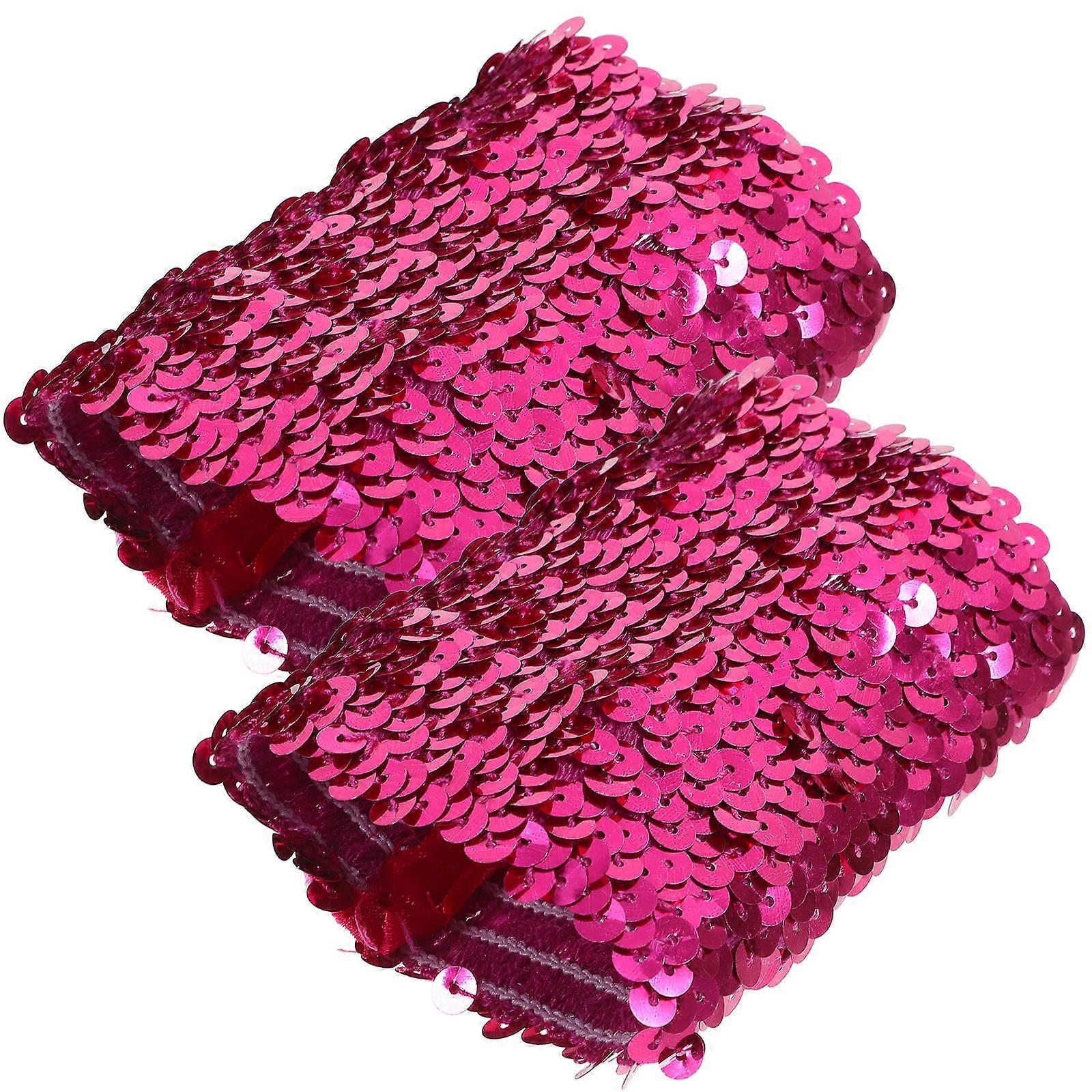 Rosy Reversible Sequin Bracelet with Charm for Party Use Adjustable Size Fits All