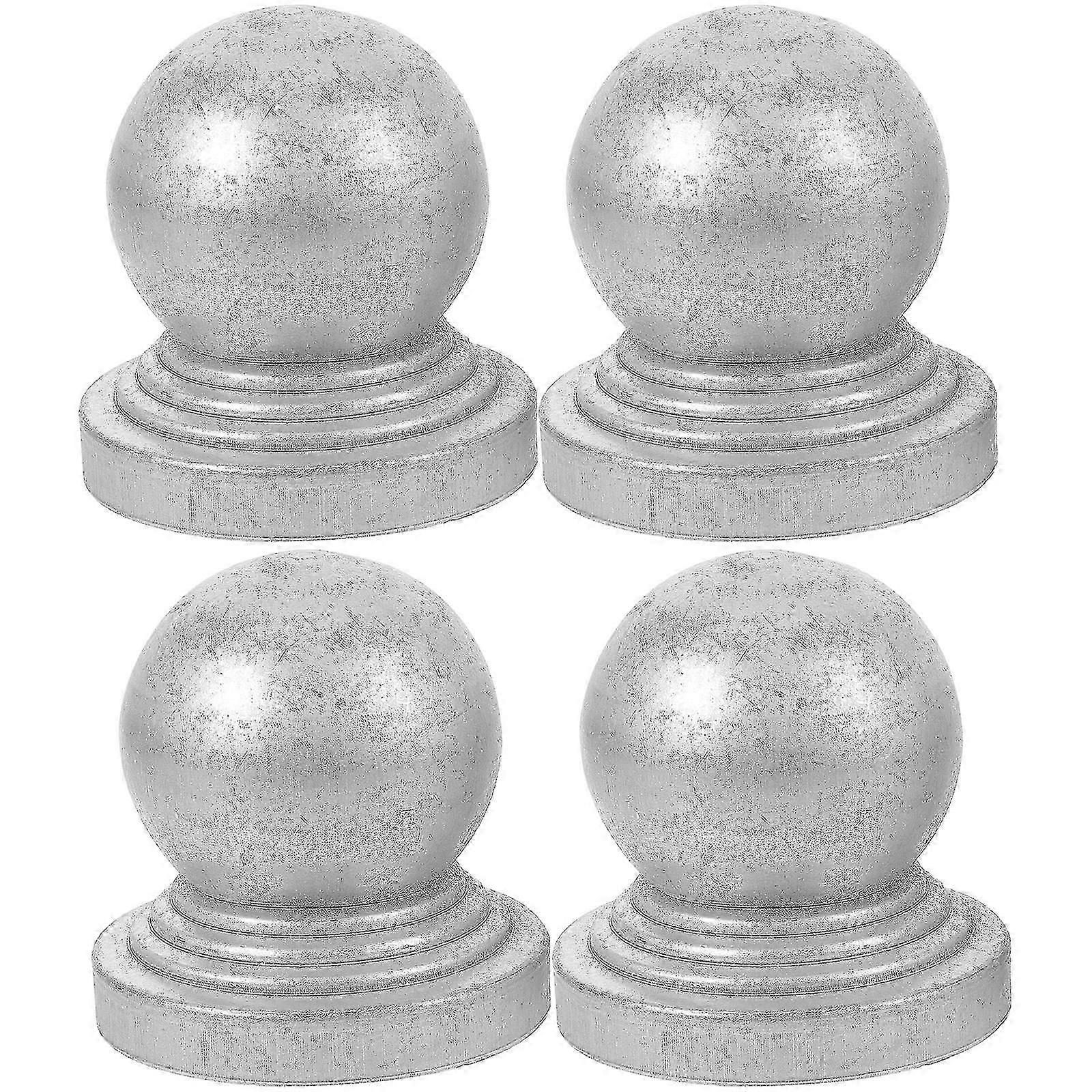 4pcs Fence Post Caps Ball Shaped Post Caps Metal Fence Caps Fence Protector For Yard Garden