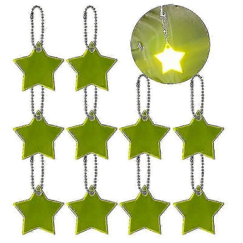 10x/set Creative Reflectors Keyrings Reflective Stars Safe Reflector Keychains(haoyi) A-YUHAO