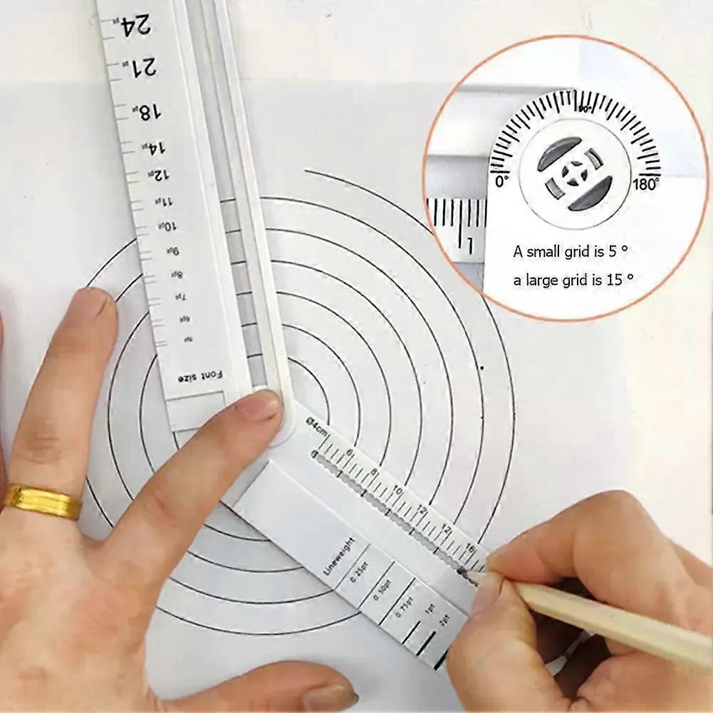 Folding Geometric Drawing Ruler Multifunctional Math Line Circular Drawing Geometry Template Angle Measure Drafting Ruler