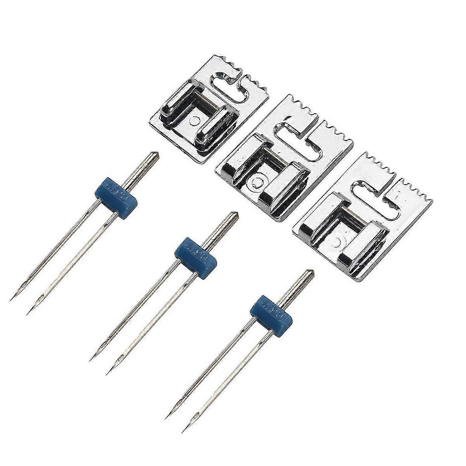 3 Pcs Double Pins (3 Size 2.0/90 3.0/90 4.0/90) With 3Pcs Presser
