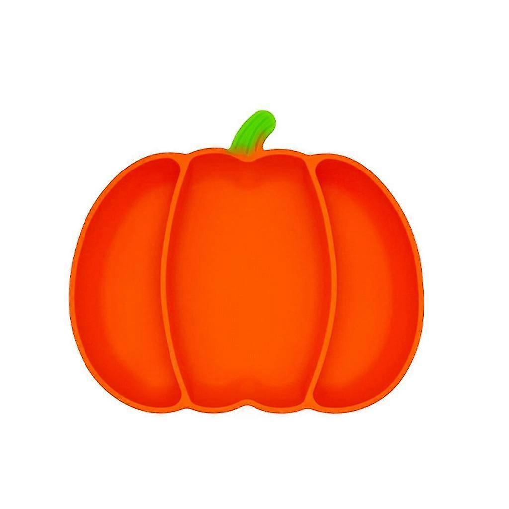 Halloween Pumpkin Suction Plate Silicone Training Tableware BPA-Free Dishware