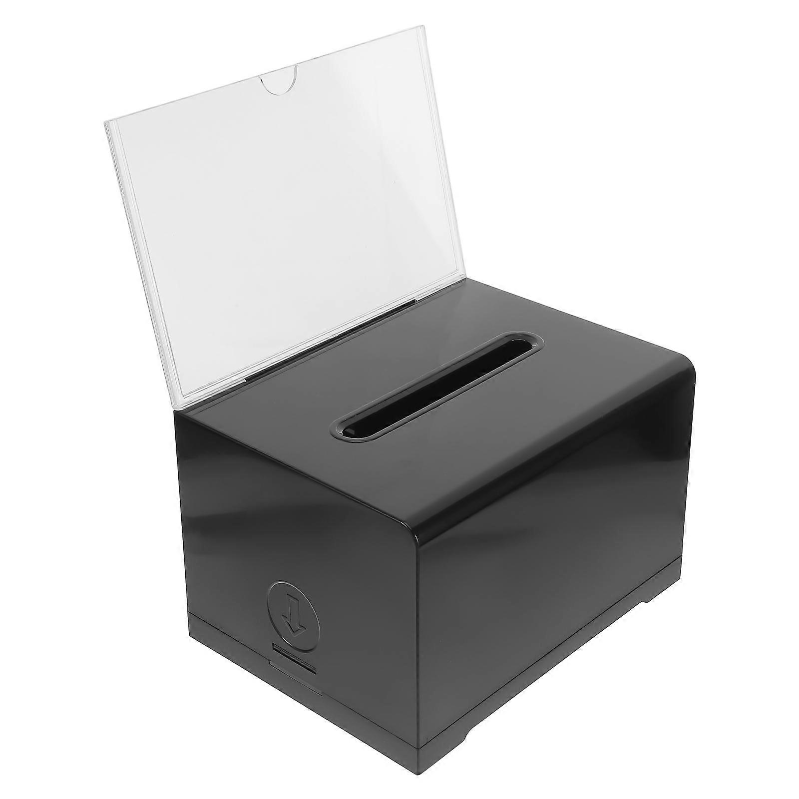 2Pcs Clear Acrylic Ballot Box with Lock for Donation and Suggestion Storage