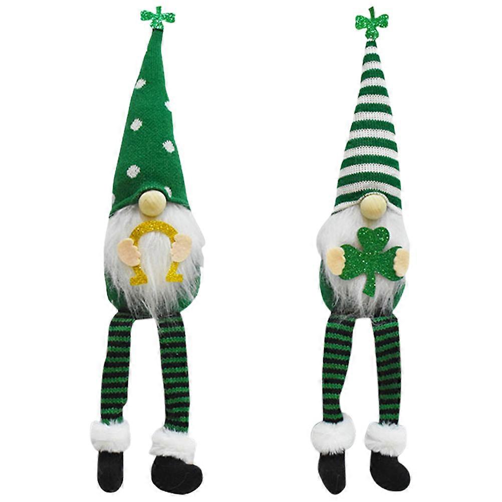 St Patricks Day Gnome Doll Cloth Decoration for Home 2Pcs Set
