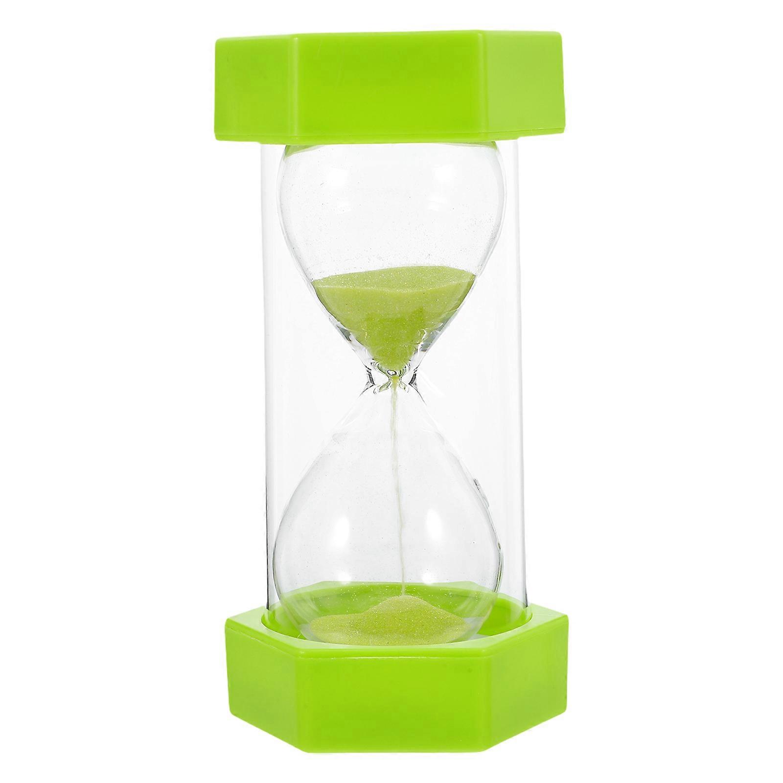 Sand Timer Light Green Hexagon for Study Sessions Made of Glass for Time Management 1Pcs