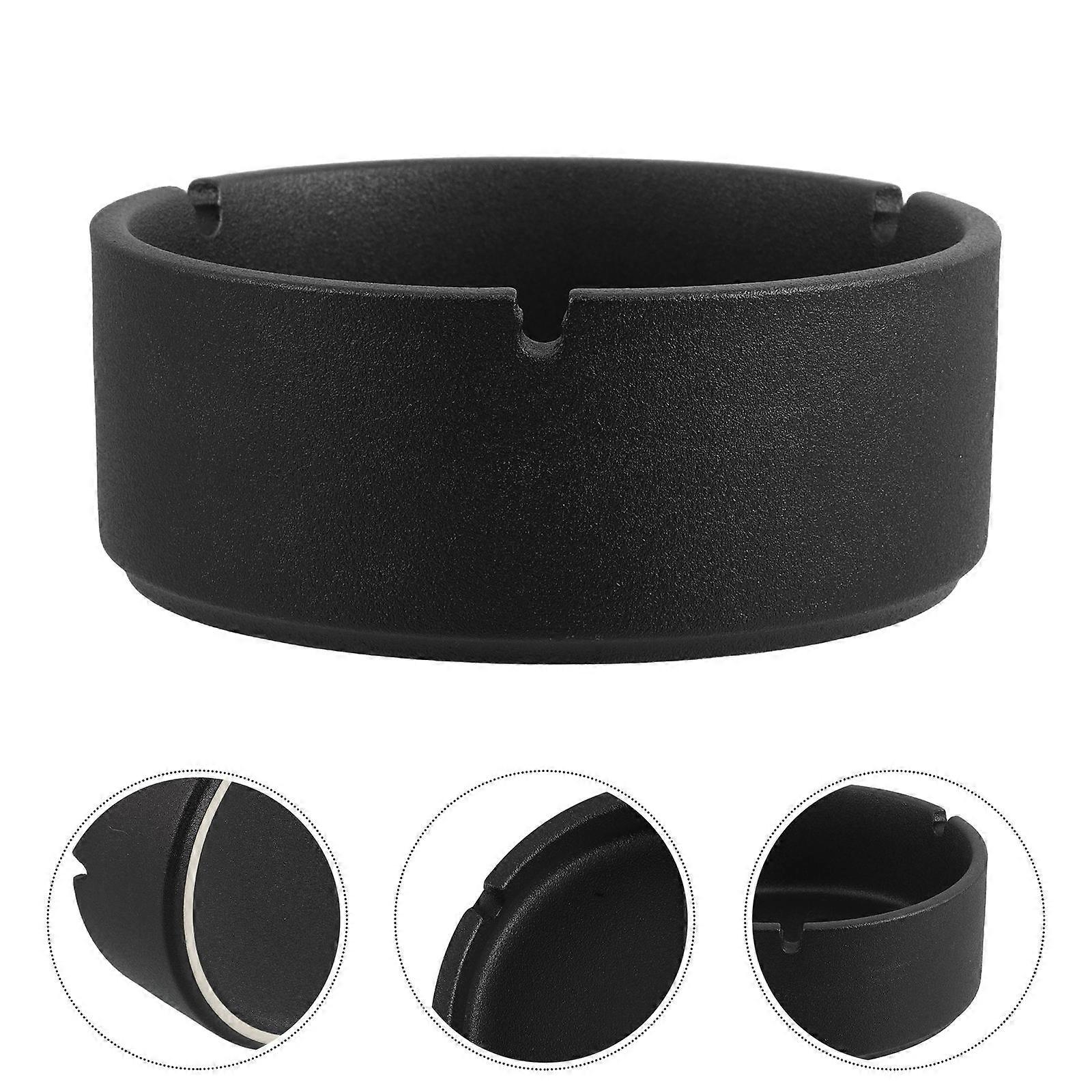 Round Ceramic Ashtray Tray for Windproof Use 2Pcs Set