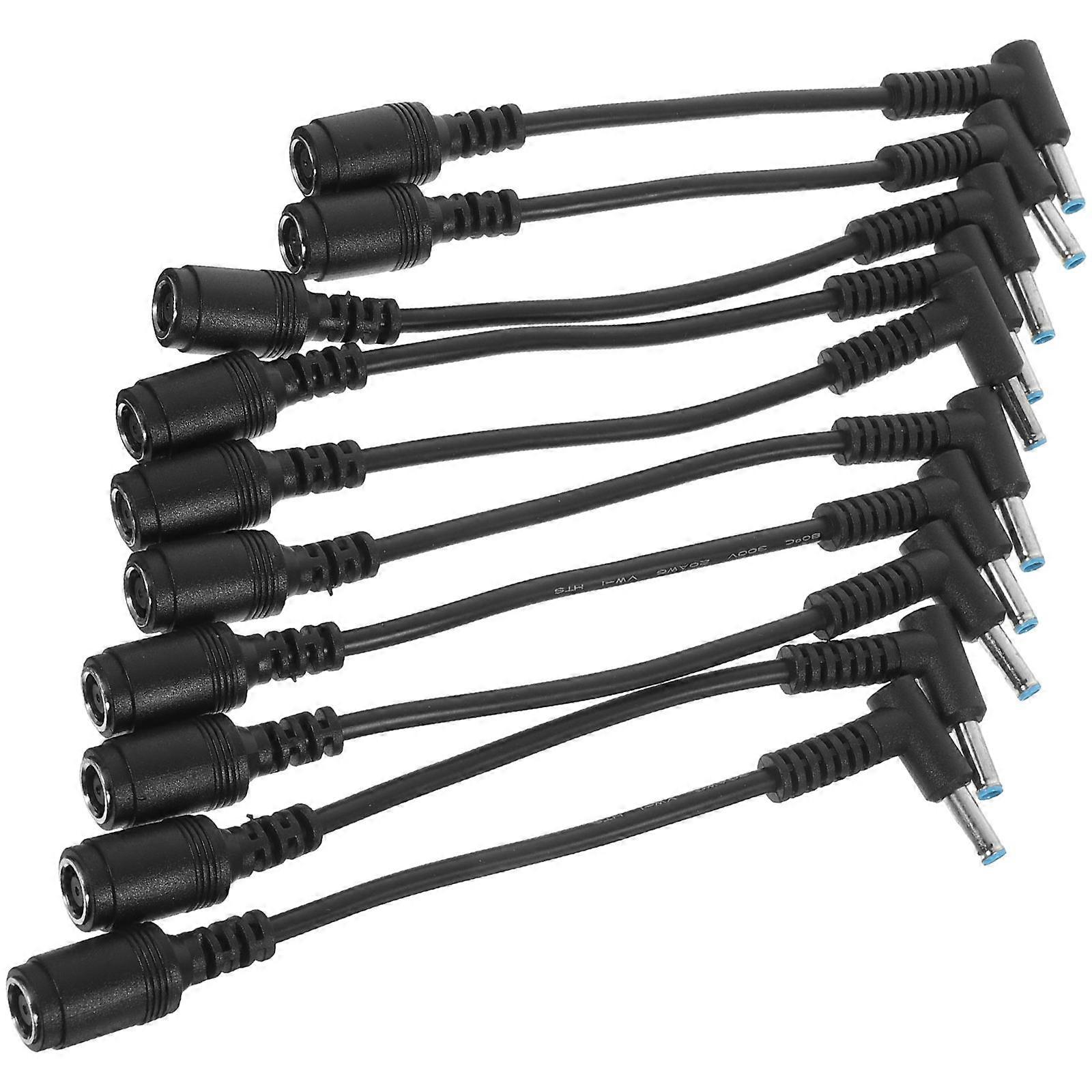 Power Supply Adapter Cable 10Pcs Power Adapter Cable For Laptop Users Black 90-Degree Bend Function