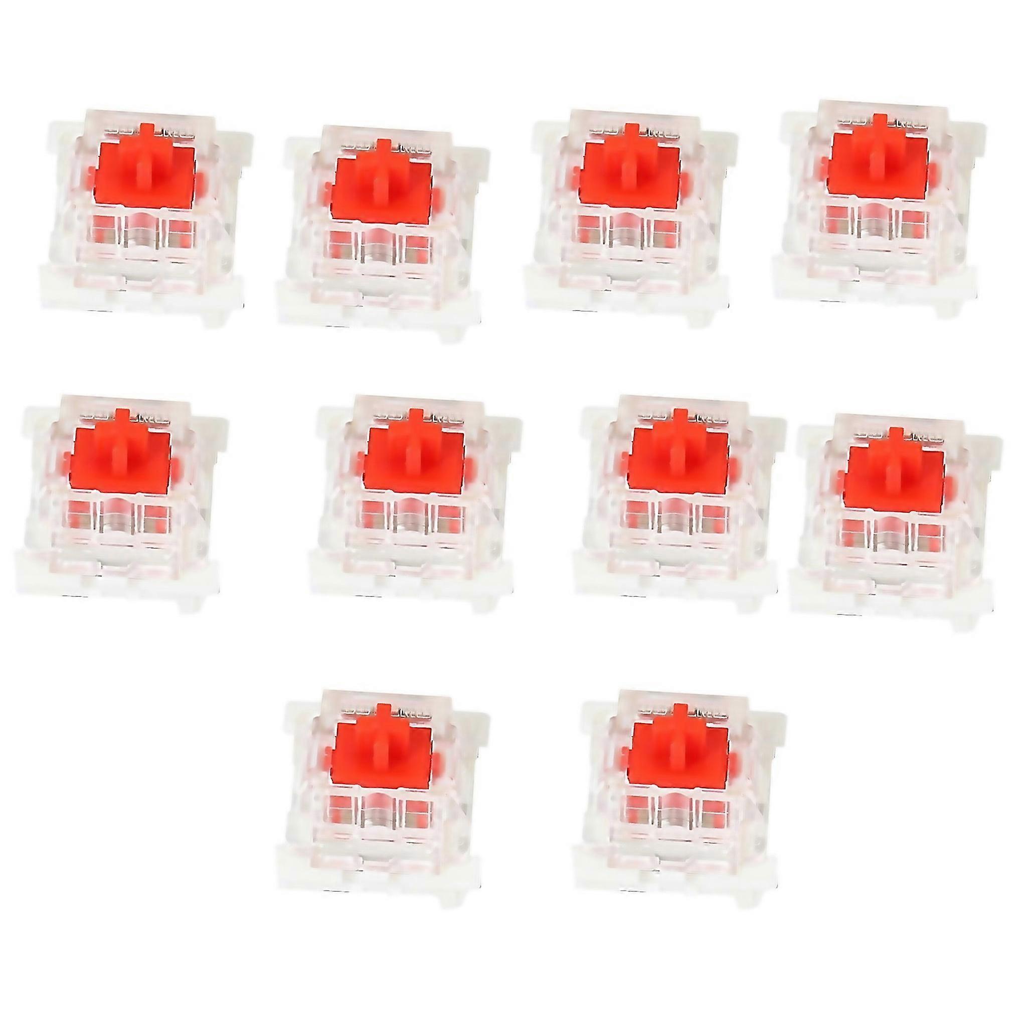 For 10pcs Plastic For Cherry 3 Pin Mx Rgb Mechanical Switch Keyboard Red