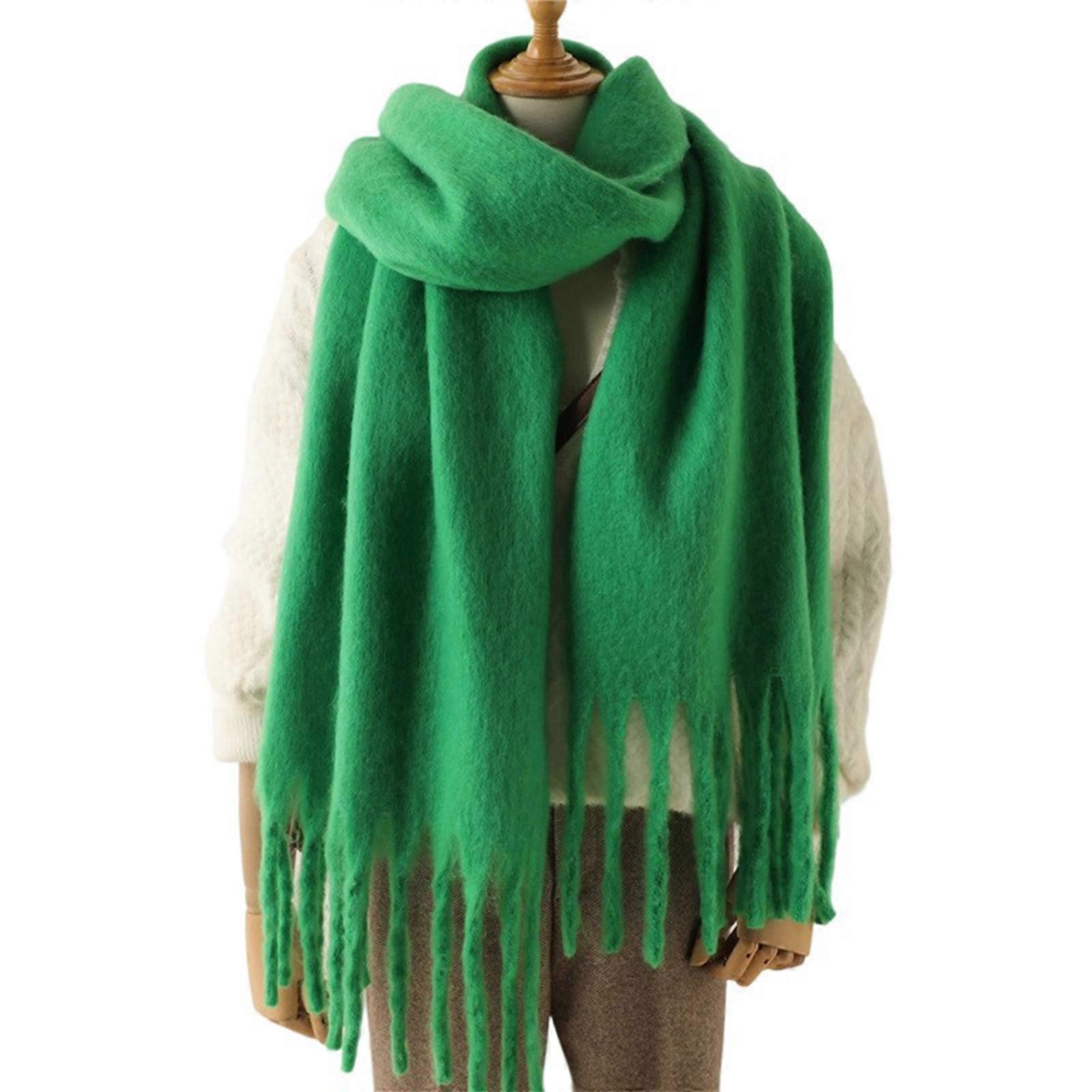 Large Size Winter Scarf Classical Color Long Muffler Feature Luxurious Fringe Detailing And Multipurpose Use Multicolor