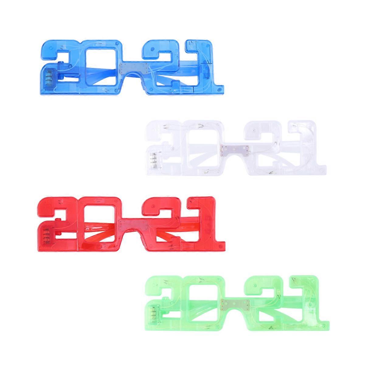 LED Technology New Year Glasses Carnival Assorted Color 4Pcs