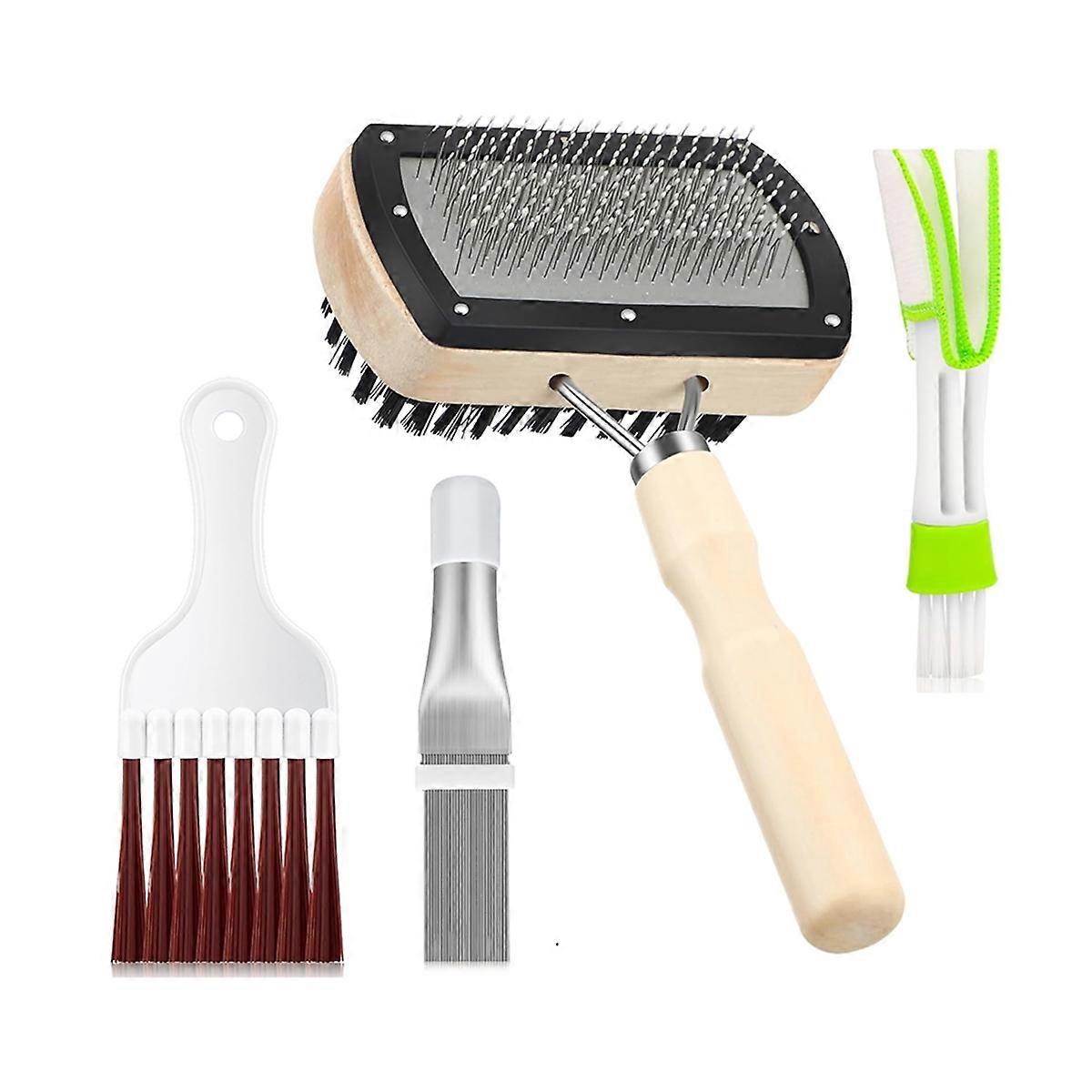 4Pieces Air Conditioner Condenser Fin Cleaning Brush, AC Coil Cleaner