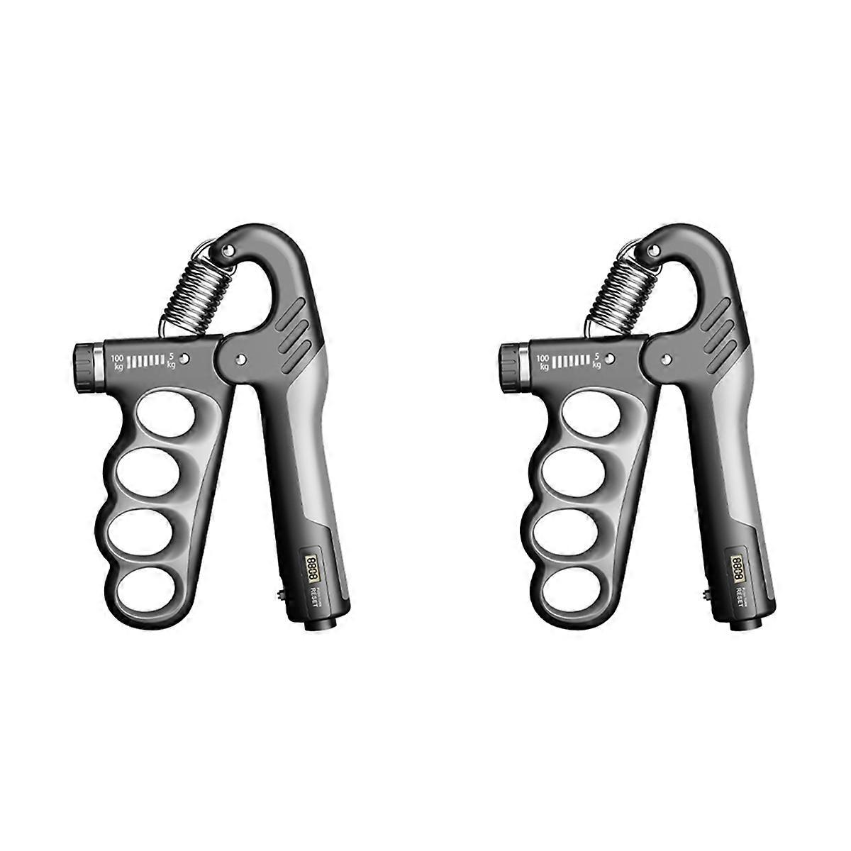 Adjustable Electronic Counting Hand Grip Strengthener Grey