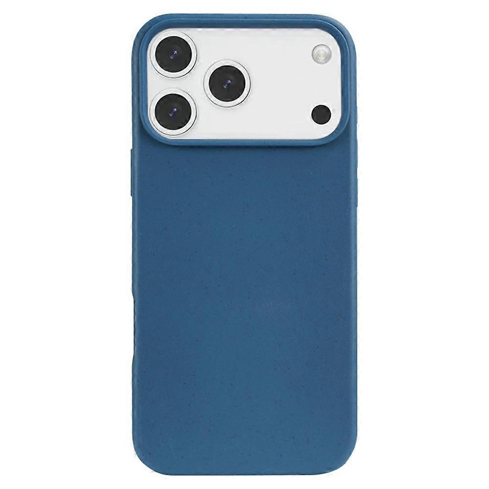 For iPhone 17 Pro Case Biodegradable Wheat Straw+TPU Matte Phone Cover - Blue