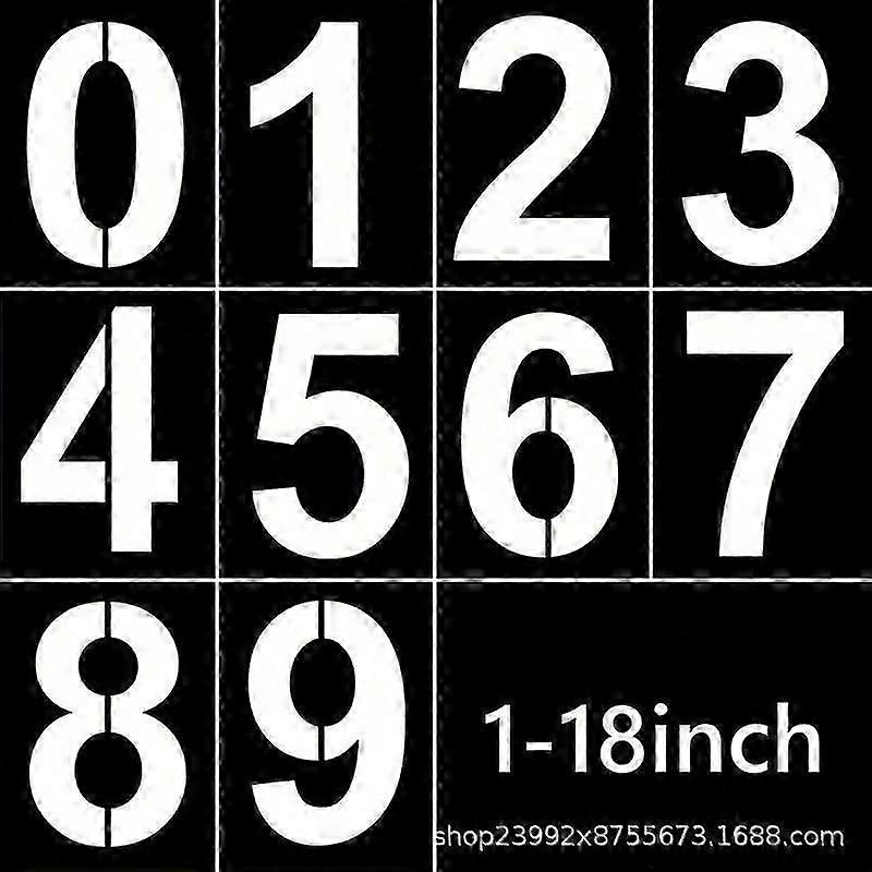 10pcs Large Number Stencils: 0-9 Reusable Digital Templates - Address Number Painting Templates For For Mailbox Signs Road Parking Lot Door