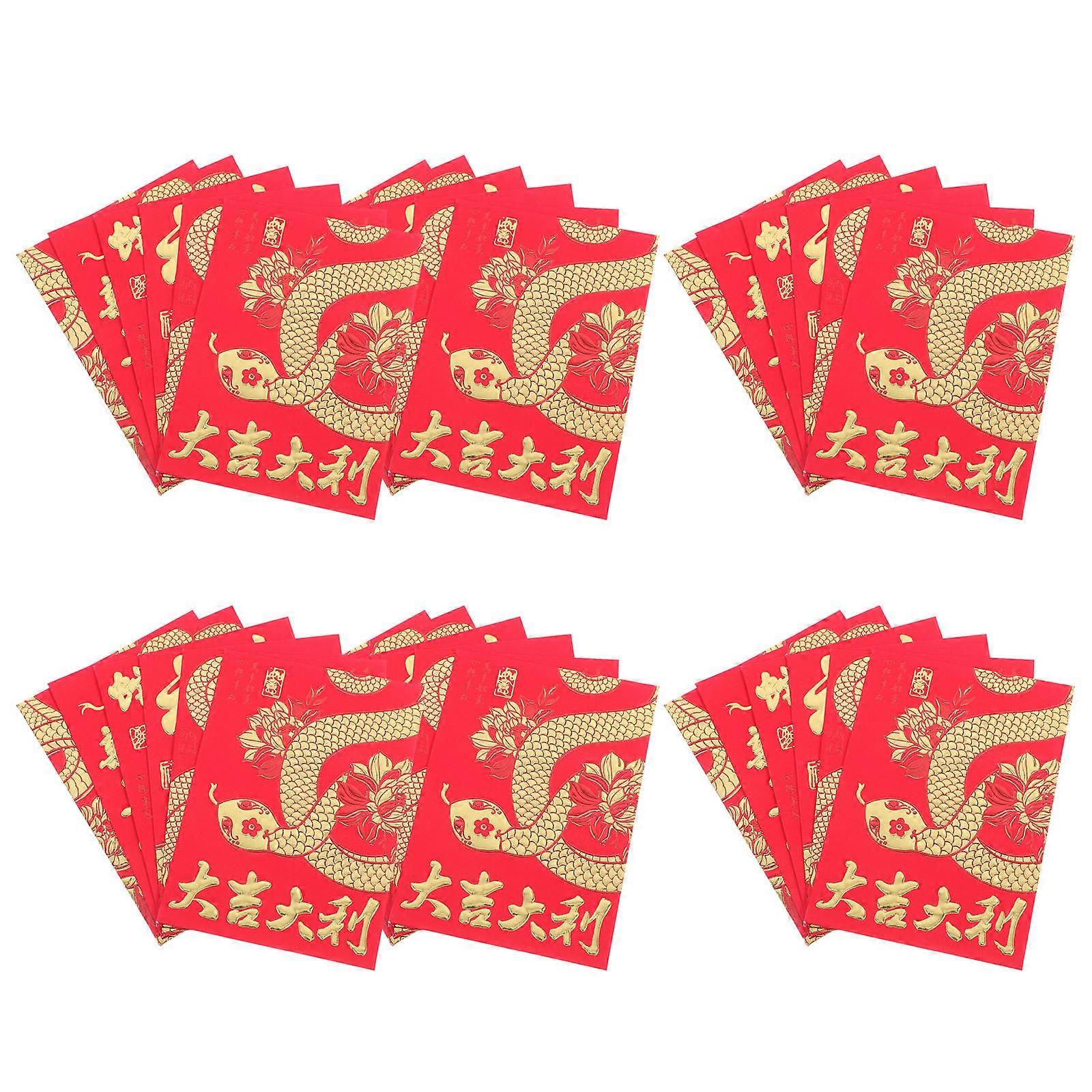 Lunar New Year Red Envelopes Traditional Red Packets for Storage 72Pcs